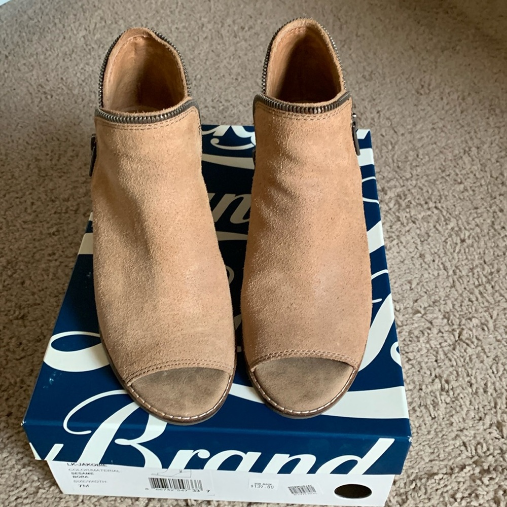 Lucky Brand Open toe Wedge ankle bootie